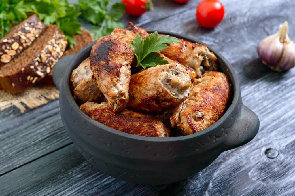 involtini di suino con funghi